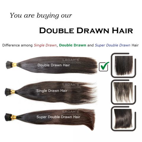 Double Drawn Human Hair Extensions Lagah Exports